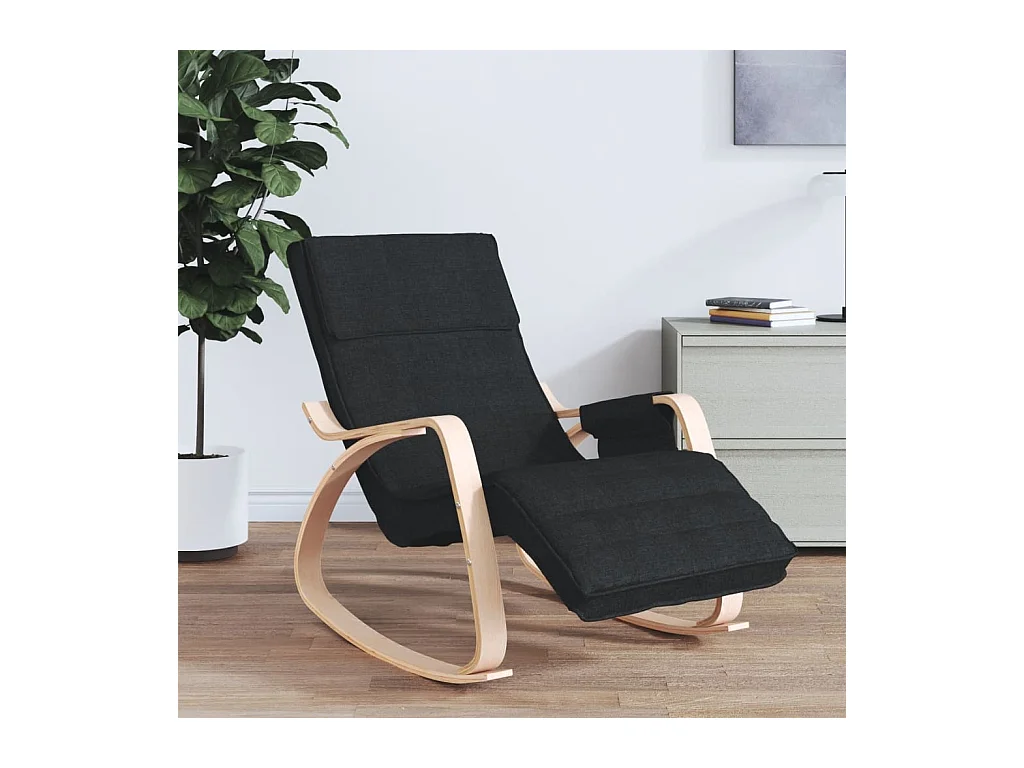 Fauteuil à bascule Noir Tissu BE61530