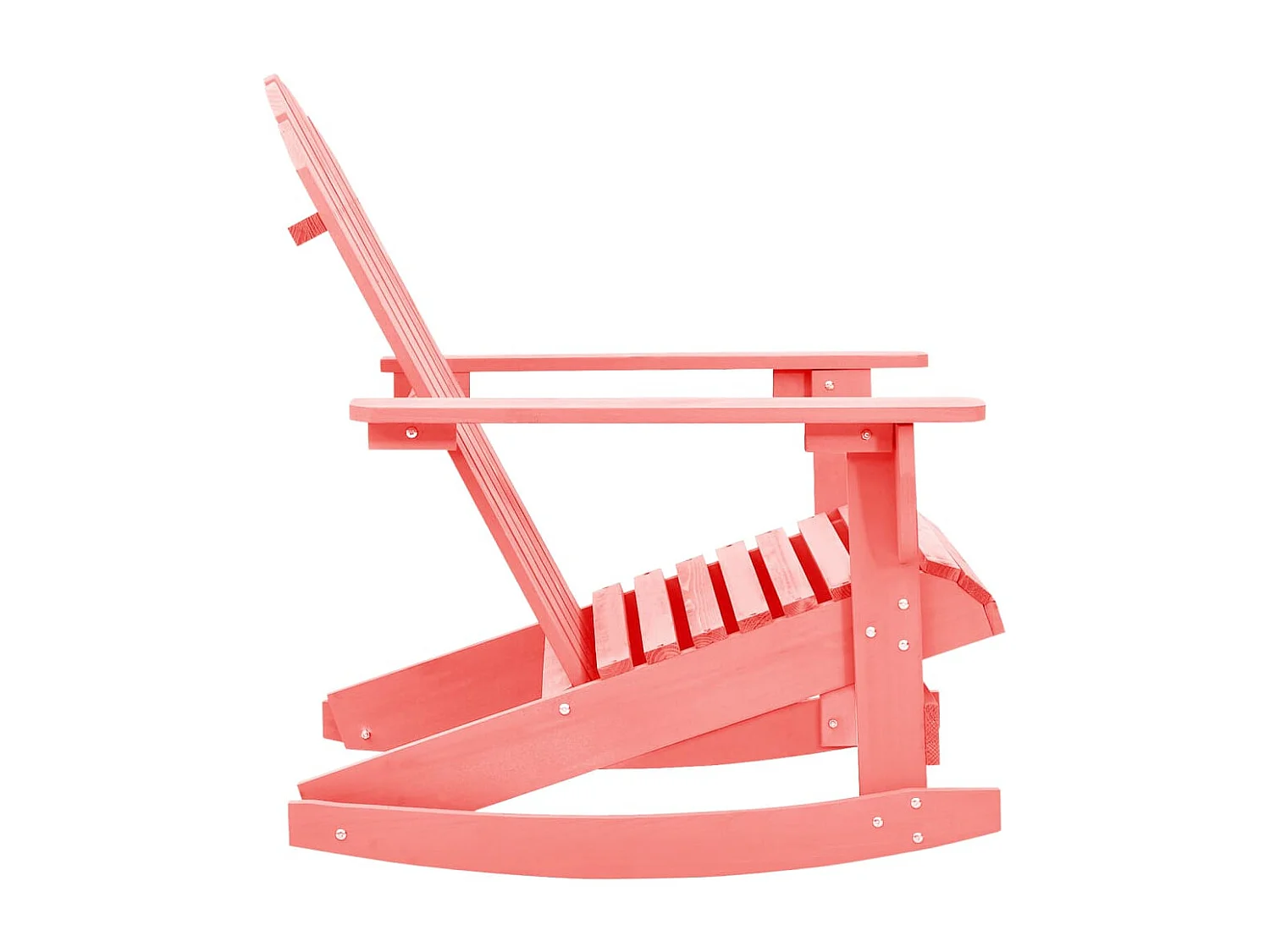 Fauteuil à bascule de jardin Adirondack Bois de sapin massif Rose BE35028