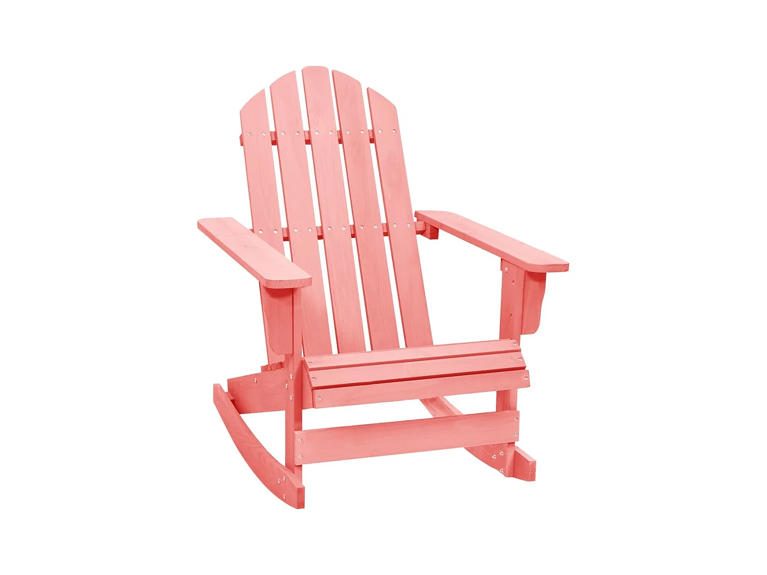 Fauteuil à bascule de jardin Adirondack Bois de sapin massif Rose BE35028