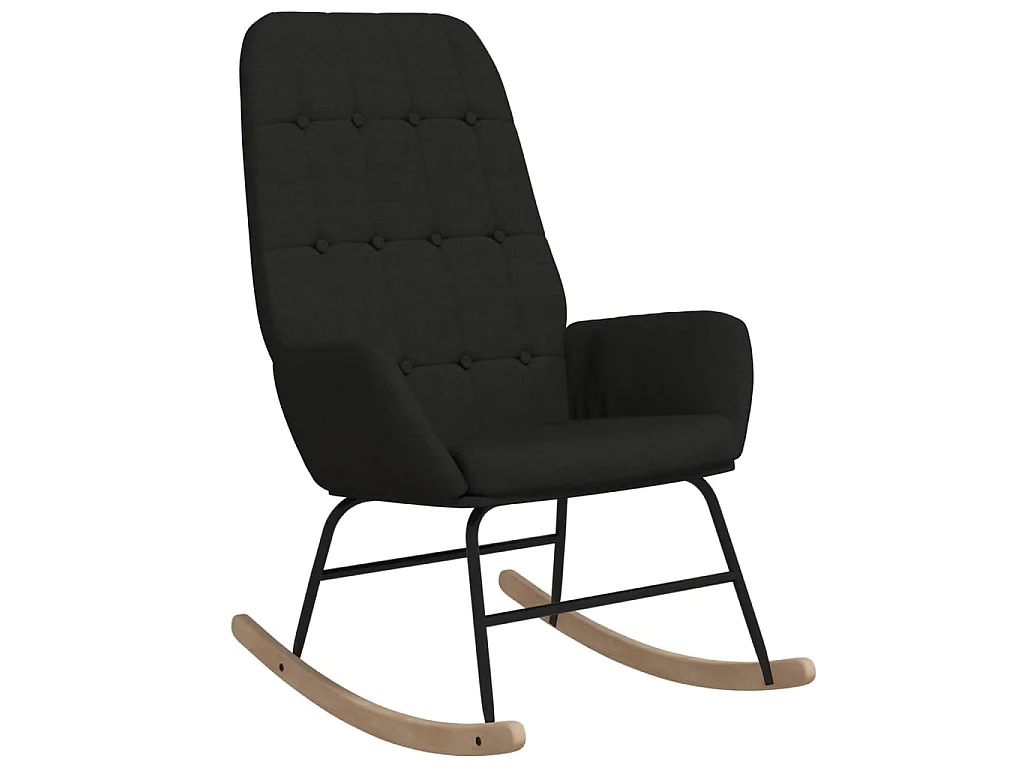 Fauteuil à bascule Noir Tissu BE7184
