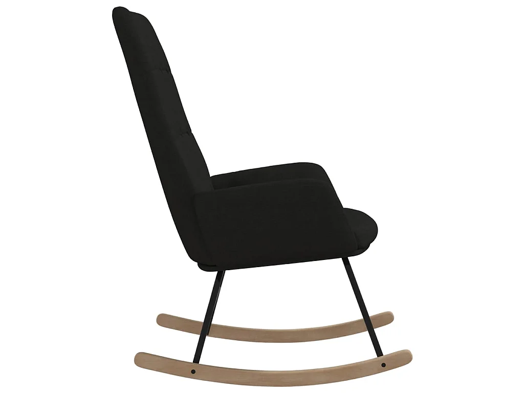 Fauteuil à bascule Noir Tissu BE7184