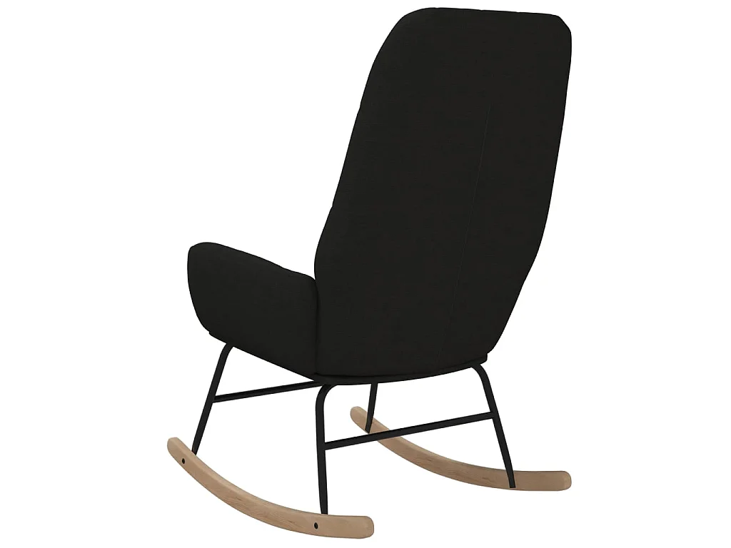 Fauteuil à bascule Noir Tissu BE7184