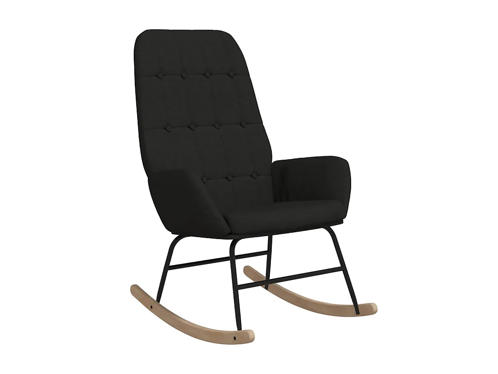 Fauteuil à bascule Noir Tissu BE7184