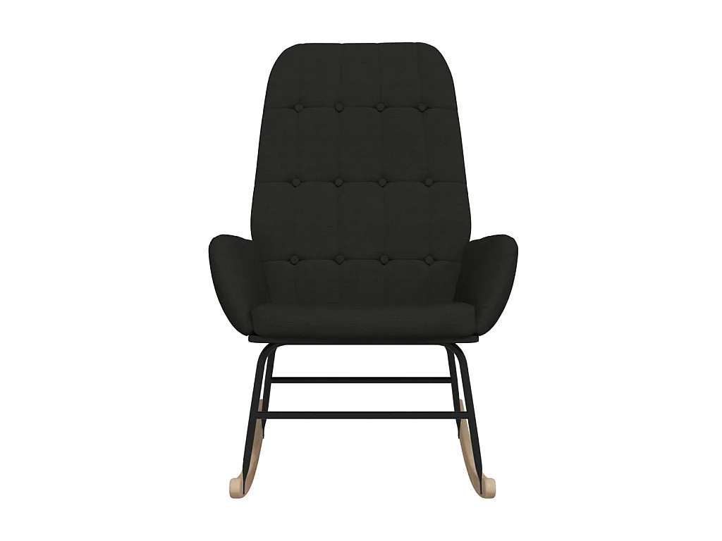 Fauteuil à bascule Noir Tissu BE7184