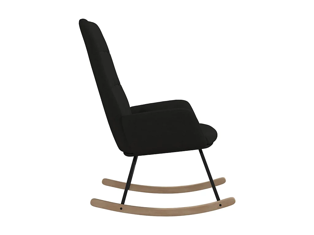 Fauteuil à bascule Noir Tissu BE7184