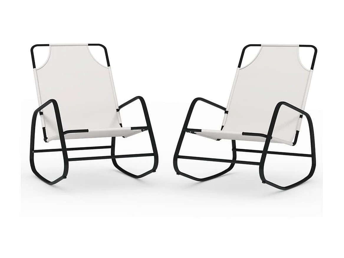 Espreguiçadeira baloiço 2 pcs aço e textilene cor creme PT183639