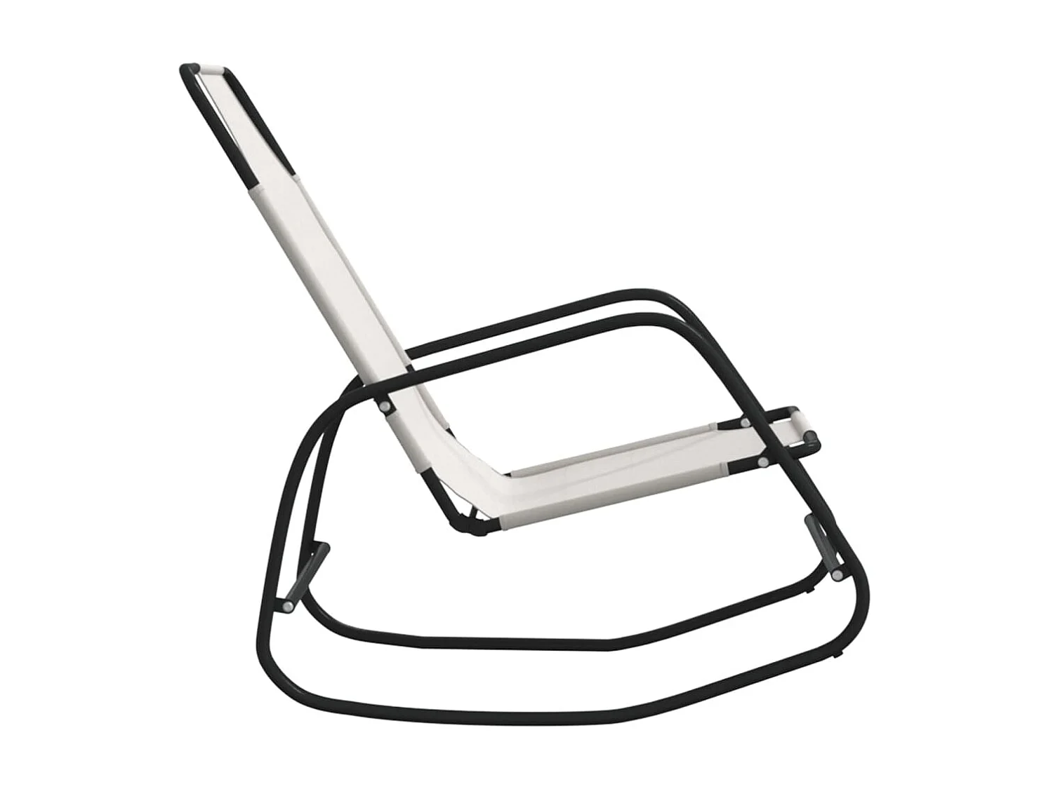 Espreguiçadeira baloiço 2 pcs aço e textilene cor creme PT183639