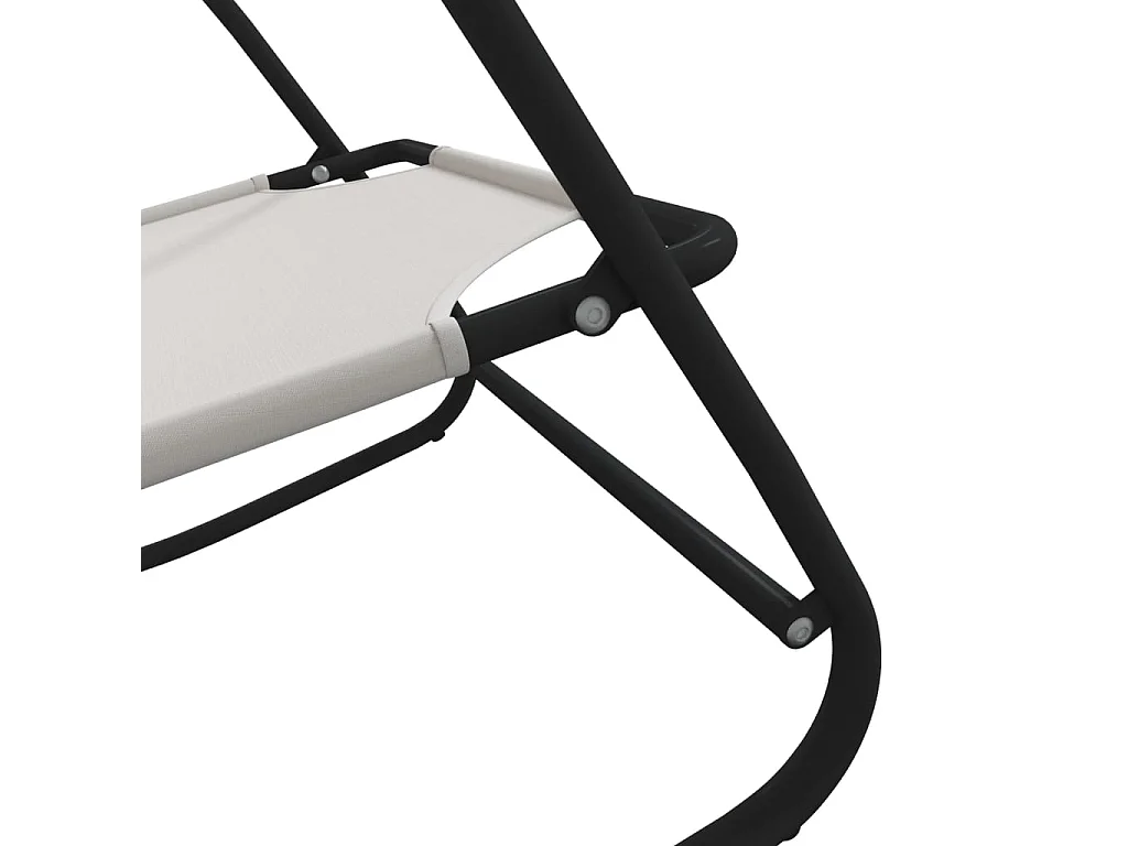 Espreguiçadeira baloiço 2 pcs aço e textilene cor creme PT183639