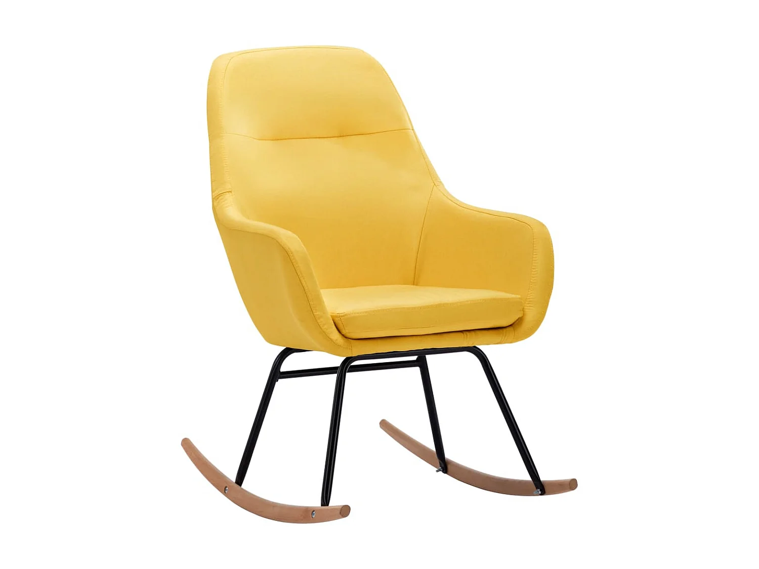 Fauteuil à bascule Jaune moutarde Tissu BE81170