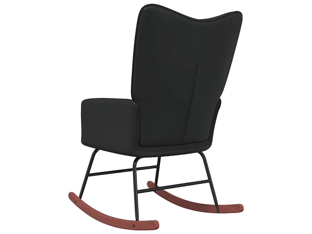 Fauteuil à bascule Noir Velours et PVC BE3094