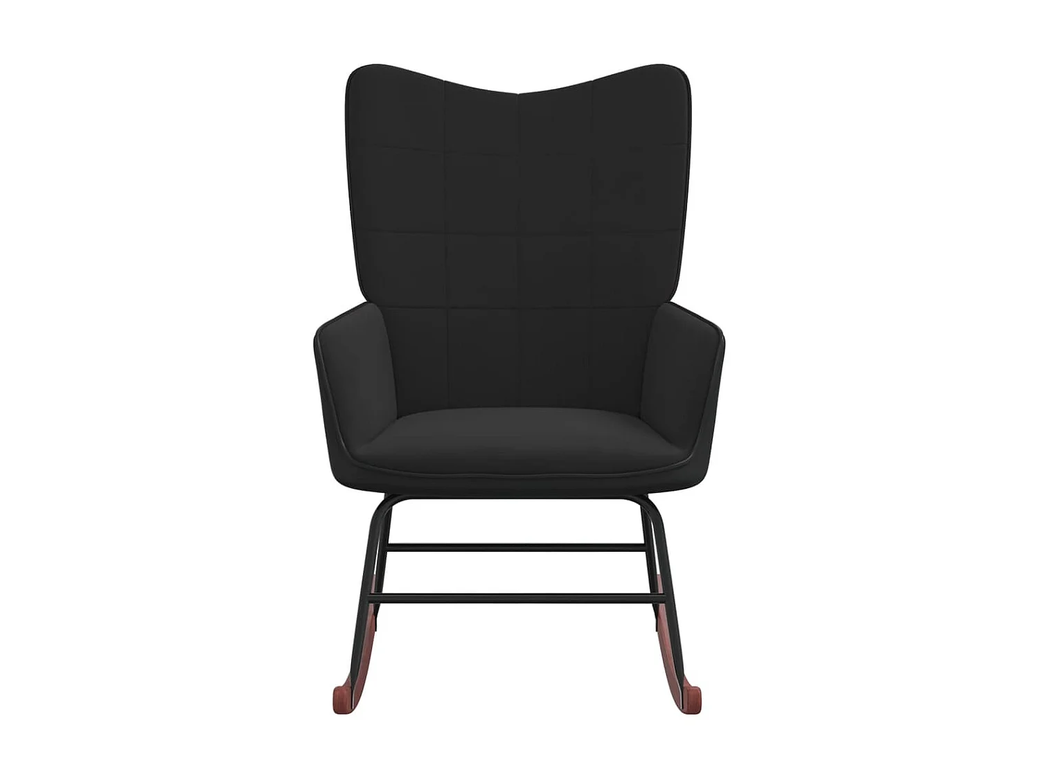 Fauteuil à bascule Noir Velours et PVC BE3094