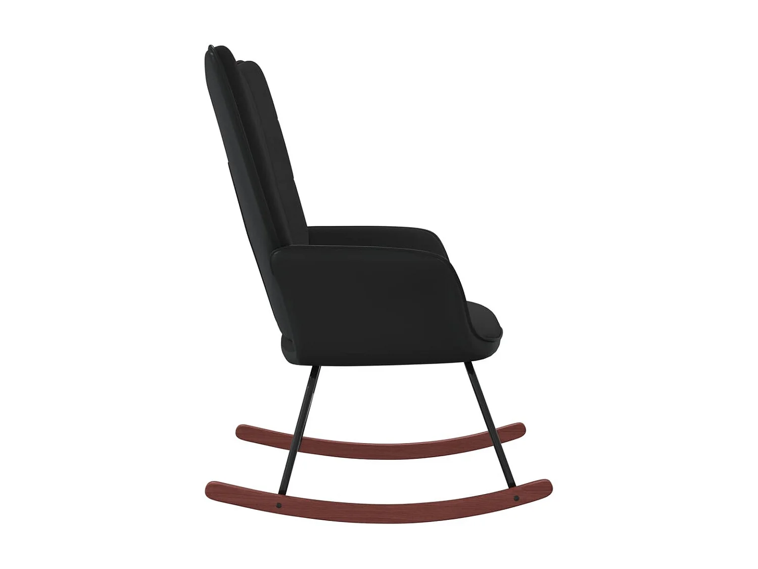 Fauteuil à bascule Noir Velours et PVC BE3094