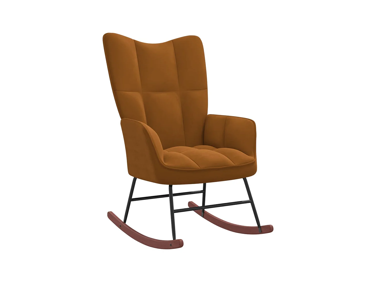 Fauteuil à bascule Marron Velours BE45518