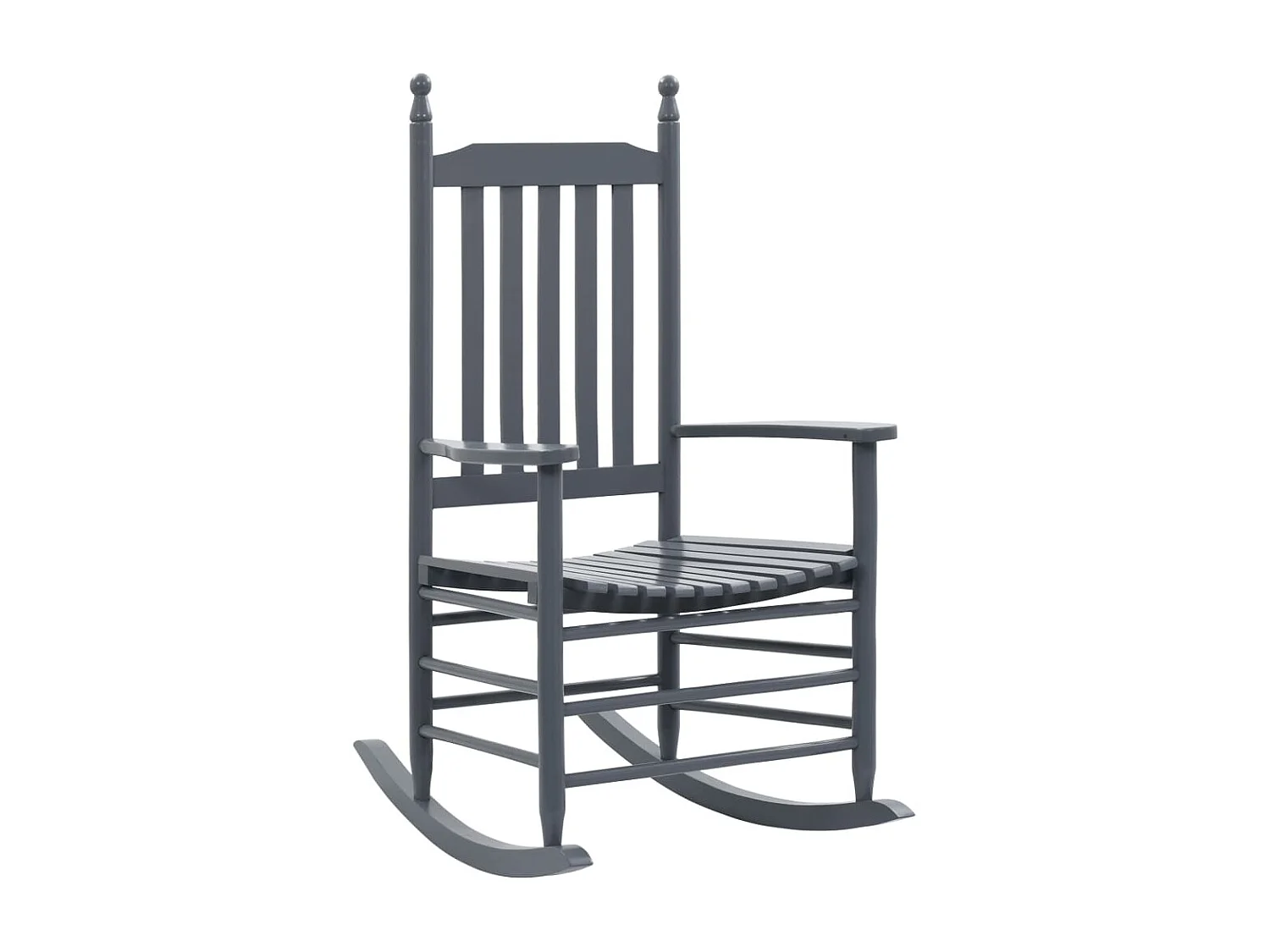 Fauteuil à bascule avec siège incurvé Gris Bois de peuplier BE46726
