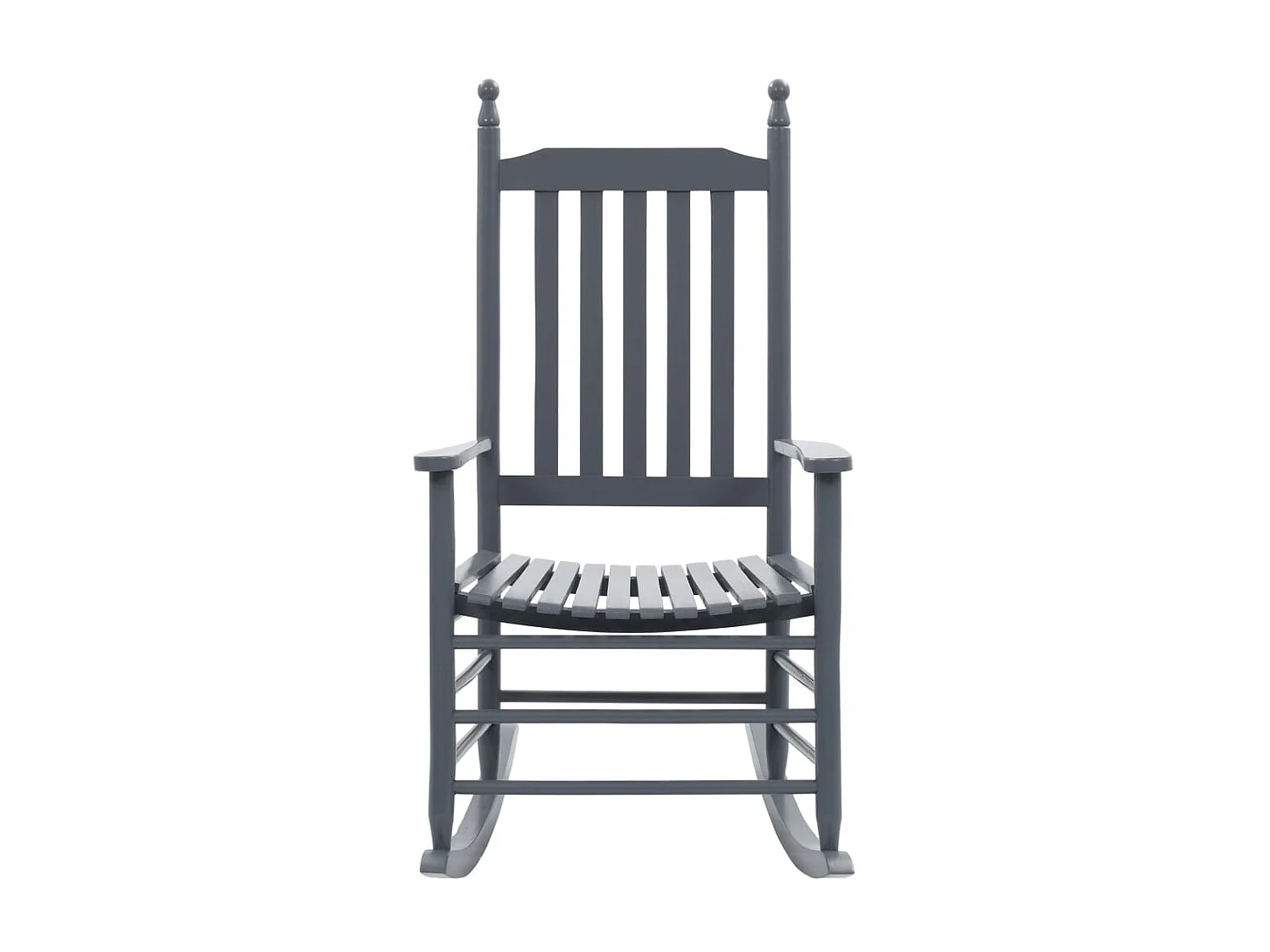 Fauteuil à bascule avec siège incurvé Gris Bois de peuplier BE46726
