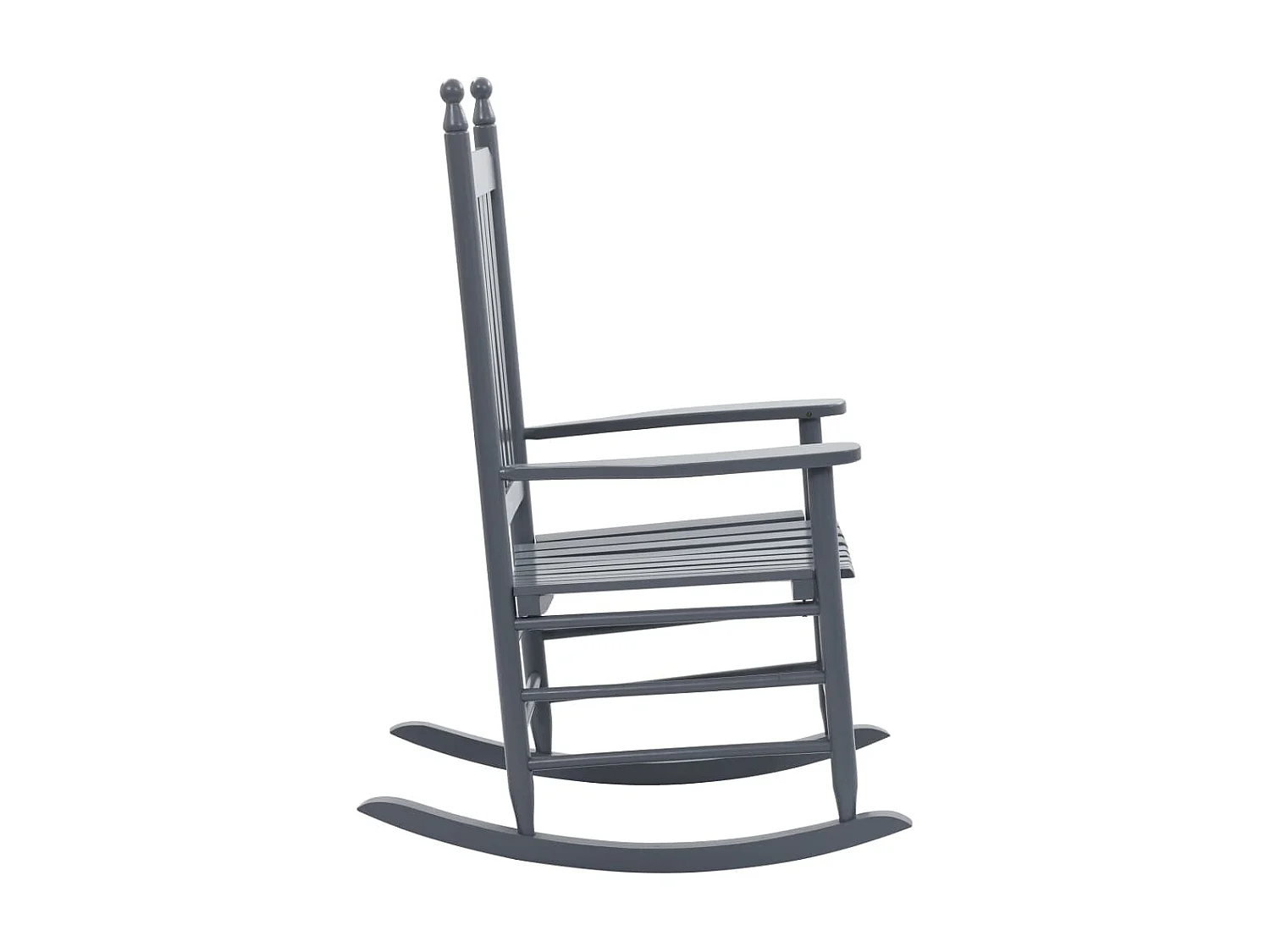 Fauteuil à bascule avec siège incurvé Gris Bois de peuplier BE46726