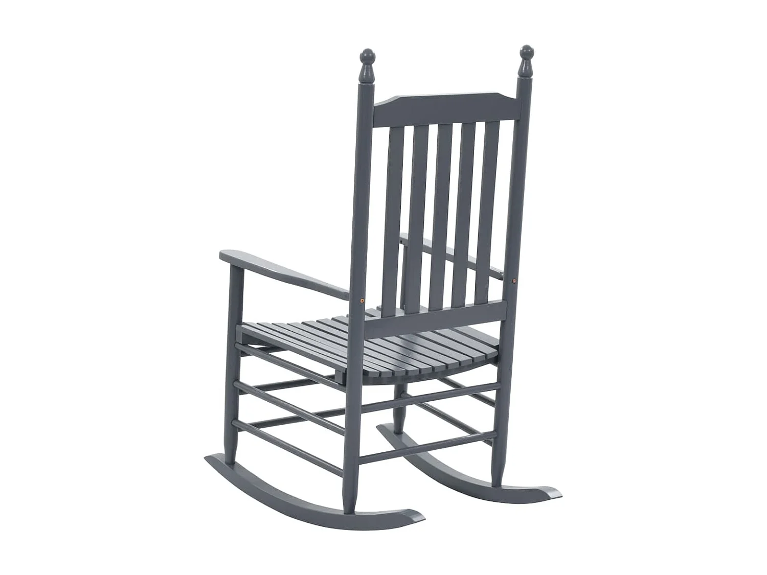 Fauteuil à bascule avec siège incurvé Gris Bois de peuplier BE46726
