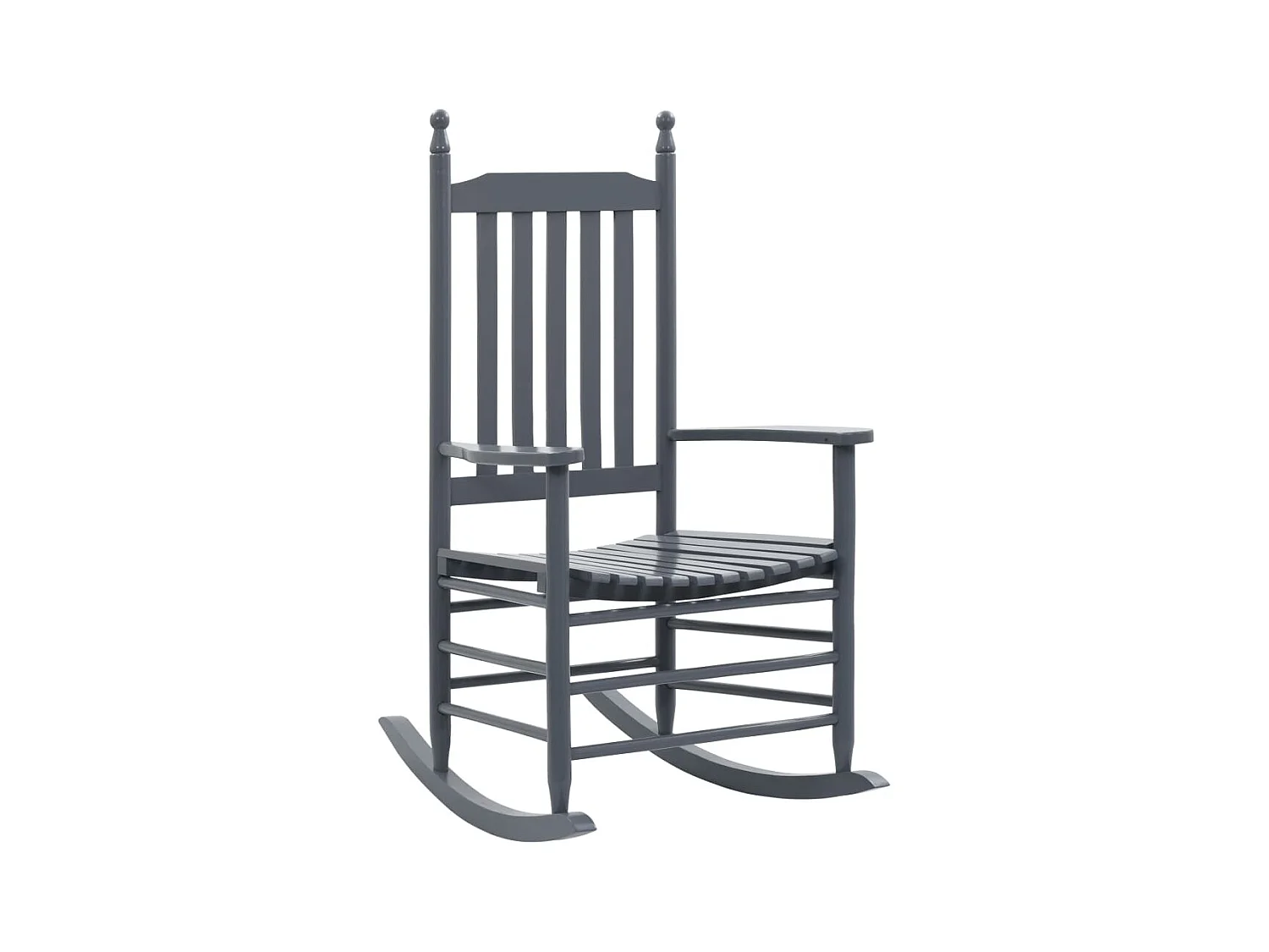 Fauteuil à bascule avec siège incurvé Gris Bois de peuplier BE46726