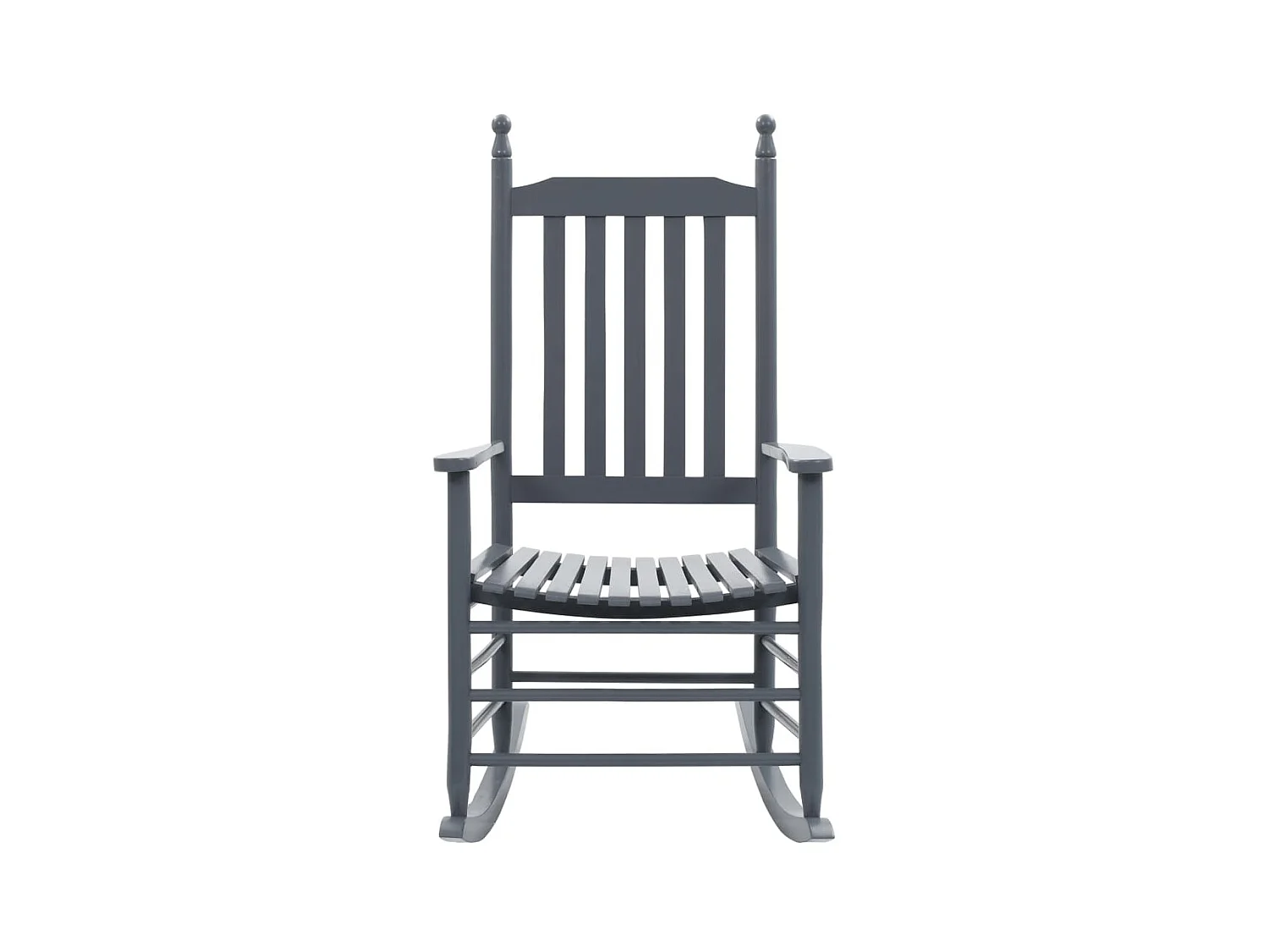 Fauteuil à bascule avec siège incurvé Gris Bois de peuplier BE46726
