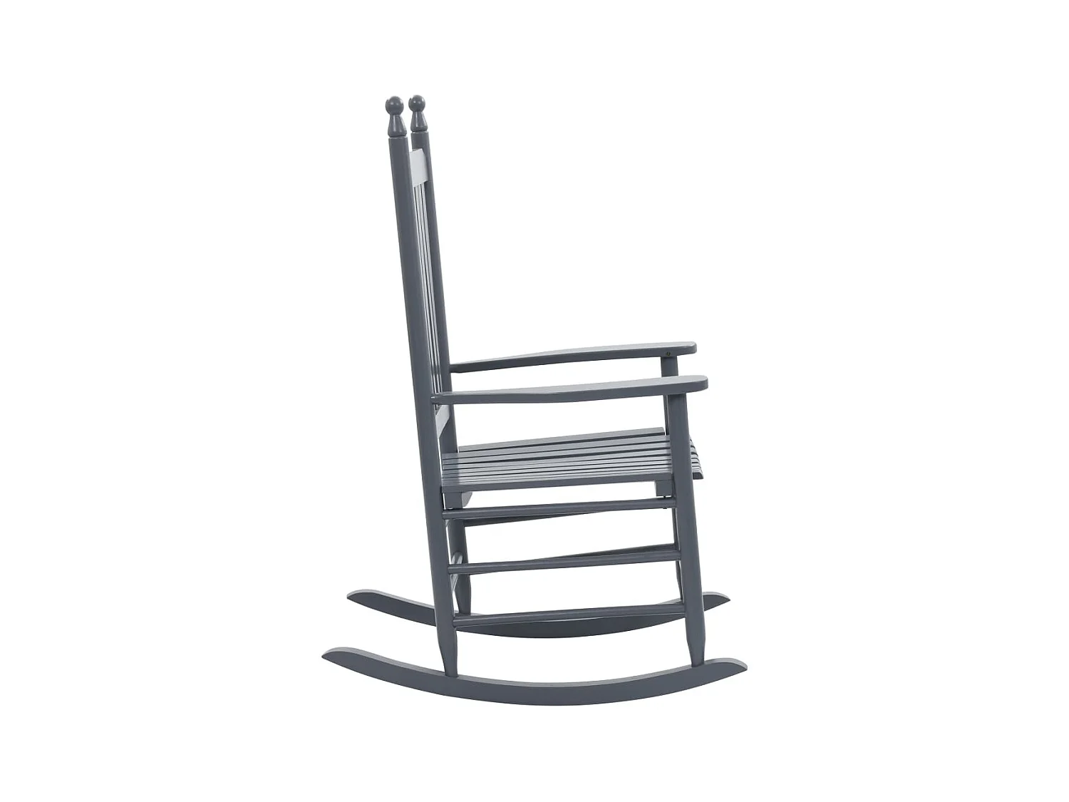 Fauteuil à bascule avec siège incurvé Gris Bois de peuplier BE46726