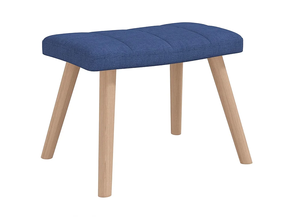 Fauteuil à bascule avec tabouret Bleu Tissu BE25120