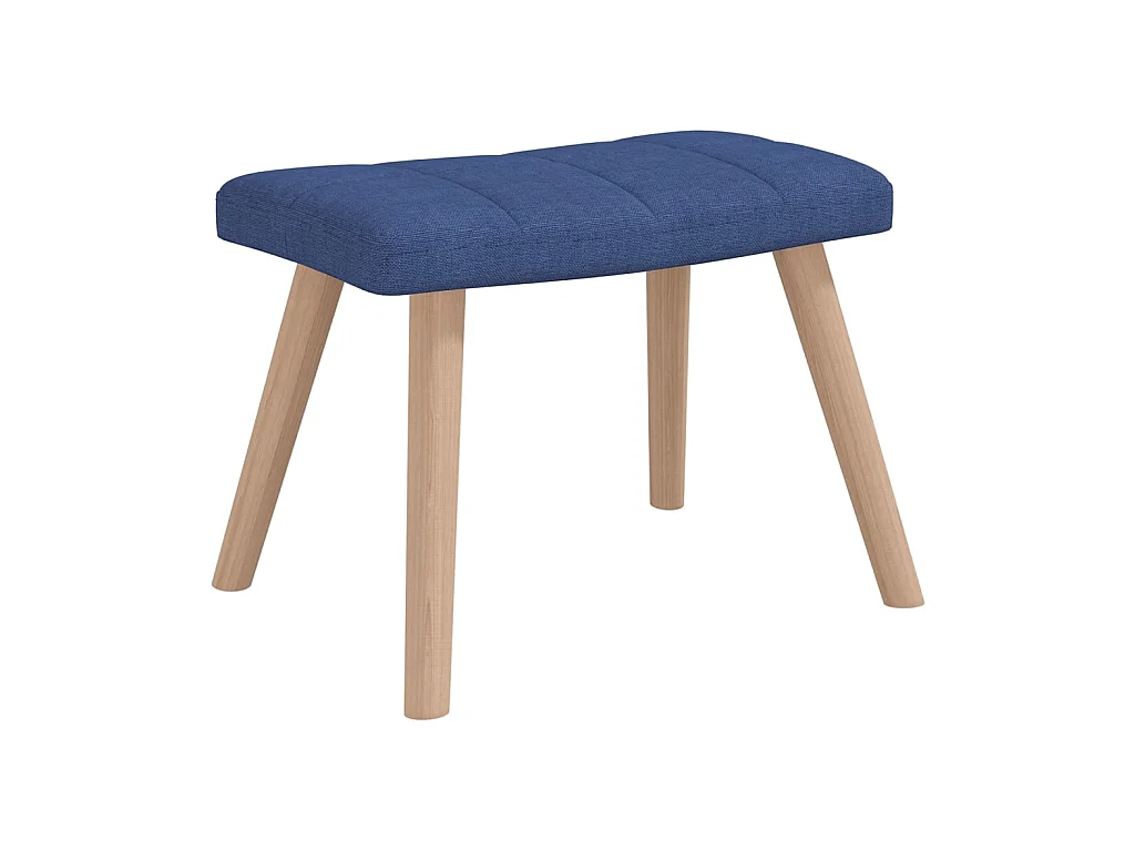 Fauteuil à bascule avec tabouret Bleu Tissu BE25120