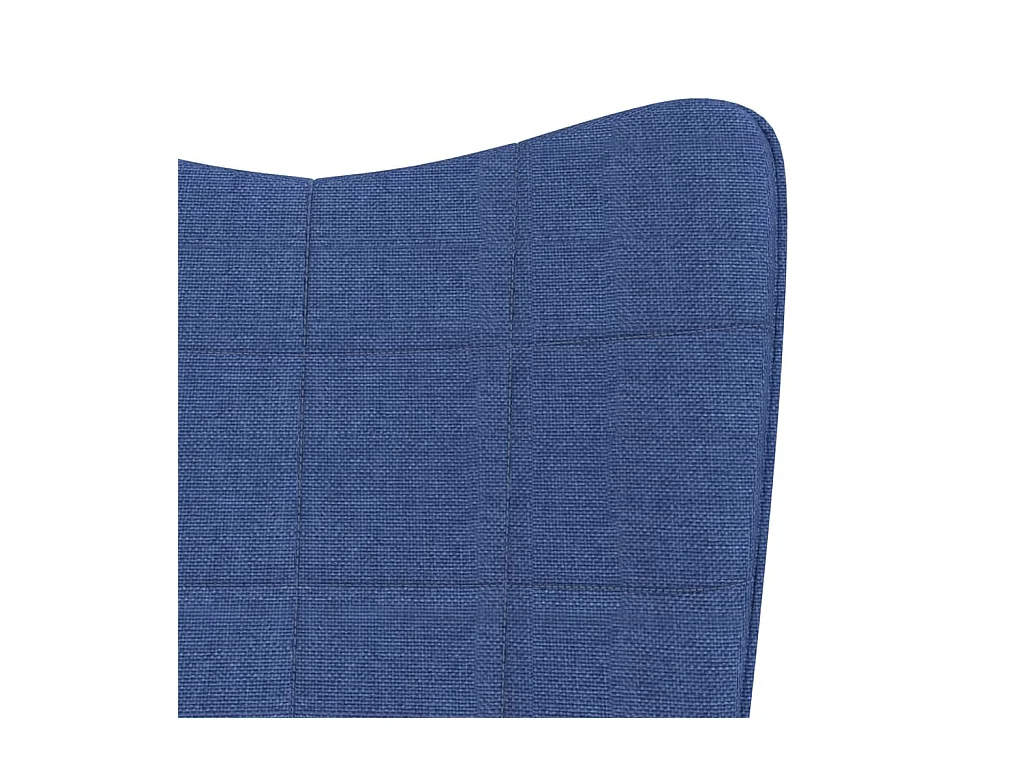 Fauteuil à bascule avec tabouret Bleu Tissu BE25120