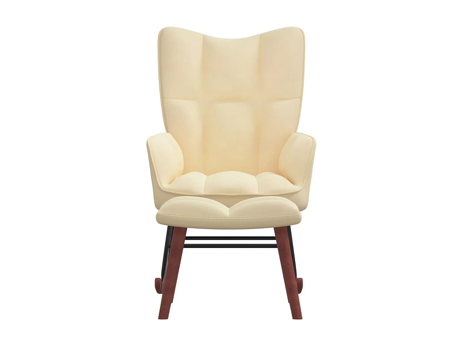 Cadeira de baloiçar com banco veludo branco nata PT484671