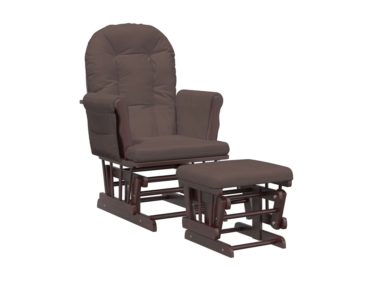 Fauteuil à bascule avec repose-pied Marron Tissu BE89002