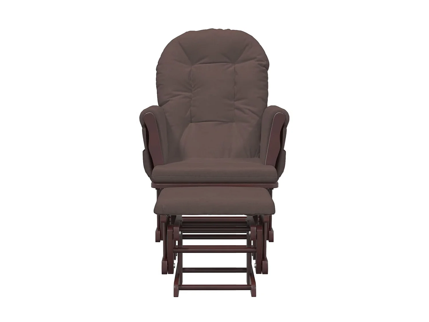 Fauteuil à bascule avec repose-pied Marron Tissu BE89002