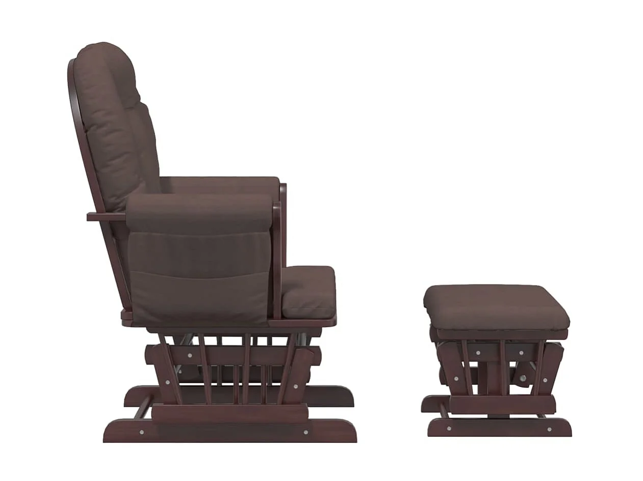 Fauteuil à bascule avec repose-pied Marron Tissu BE89002