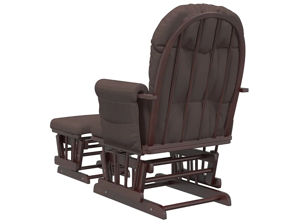Fauteuil à bascule avec repose-pied Marron Tissu BE89002