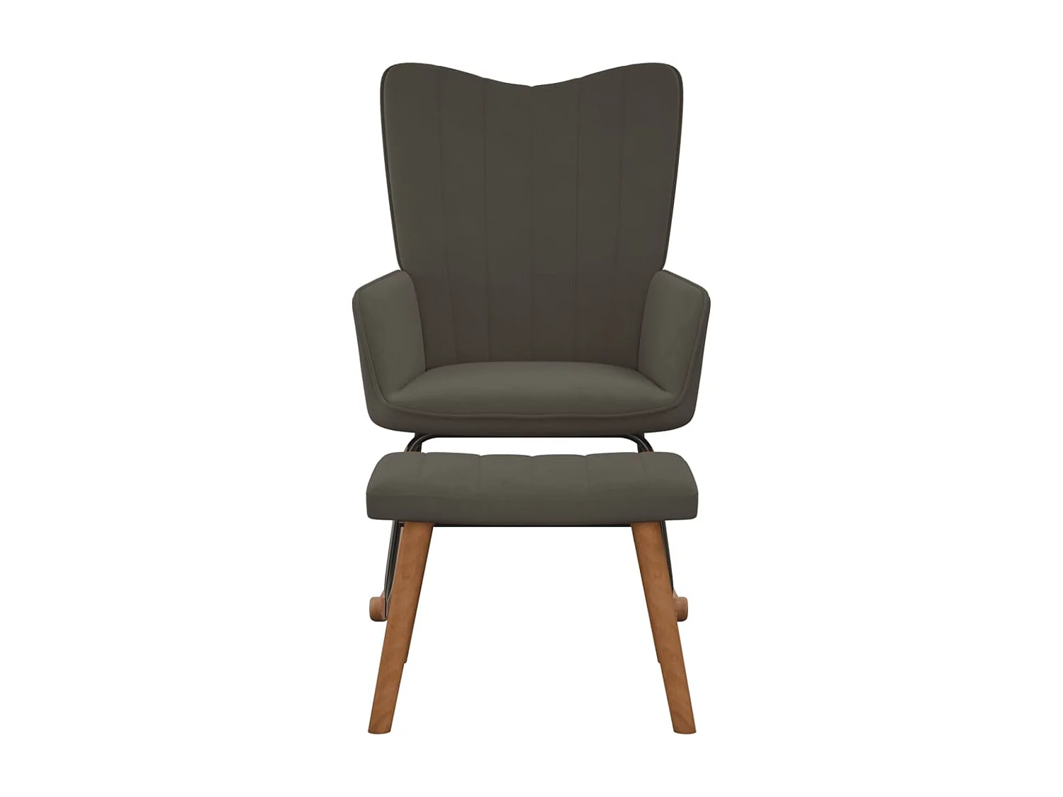 Fauteuil à bascule avec repose-pied gris foncé Velours BE5685