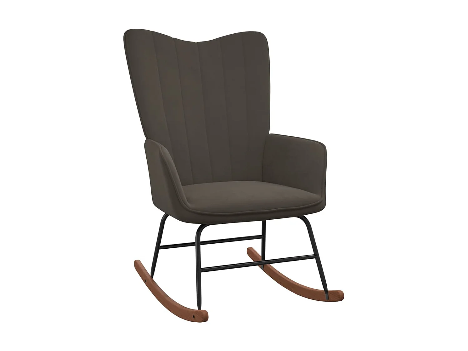 Fauteuil à bascule avec repose-pied gris foncé Velours BE5685