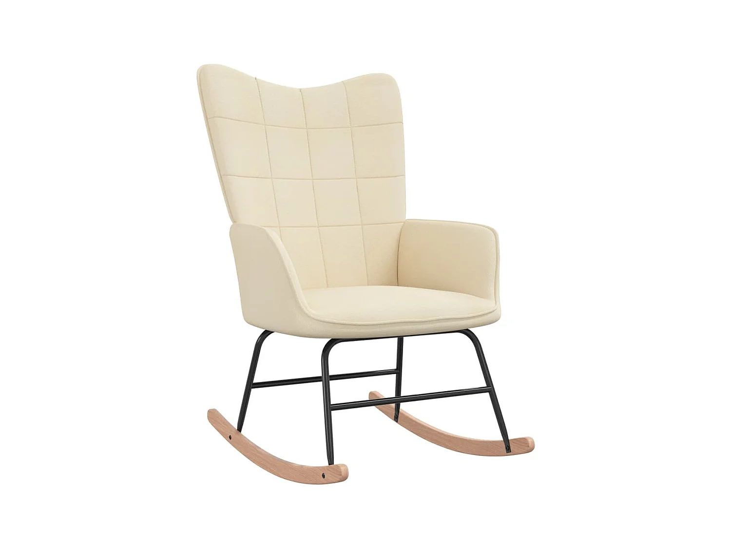Fauteuil à bascule Crème Tissu BE74280