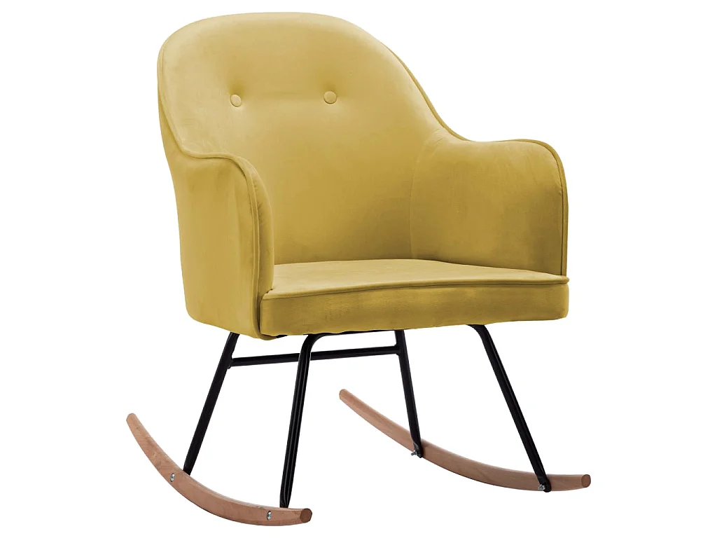 Fauteuil à bascule Jaune moutarde Velours BE38265
