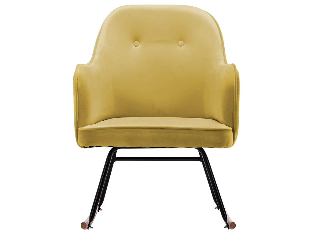 Fauteuil à bascule Jaune moutarde Velours BE38265