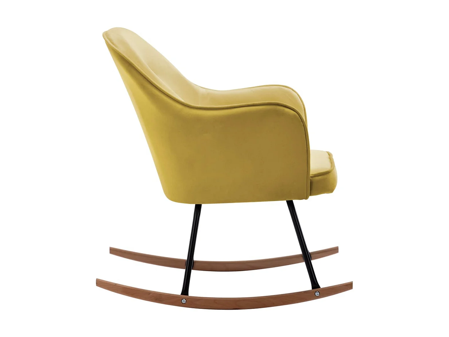 Fauteuil à bascule Jaune moutarde Velours BE38265