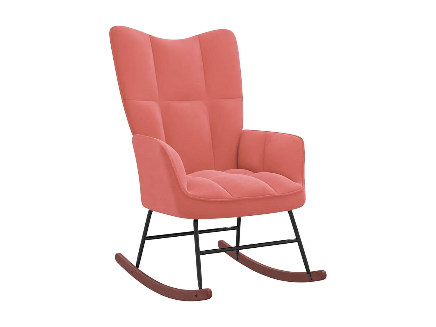 Silla mecedora de terciopelo rosa ES21975