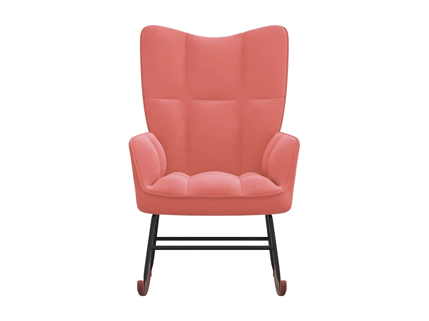 Silla mecedora de terciopelo rosa ES21975