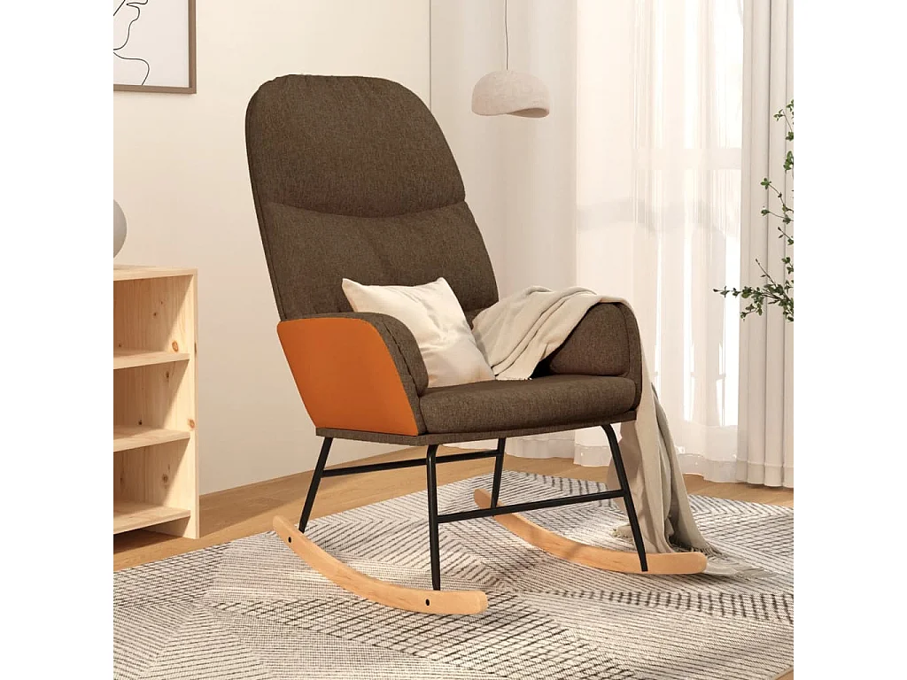 Fauteuil à bascule Marron Tissu BE31270
