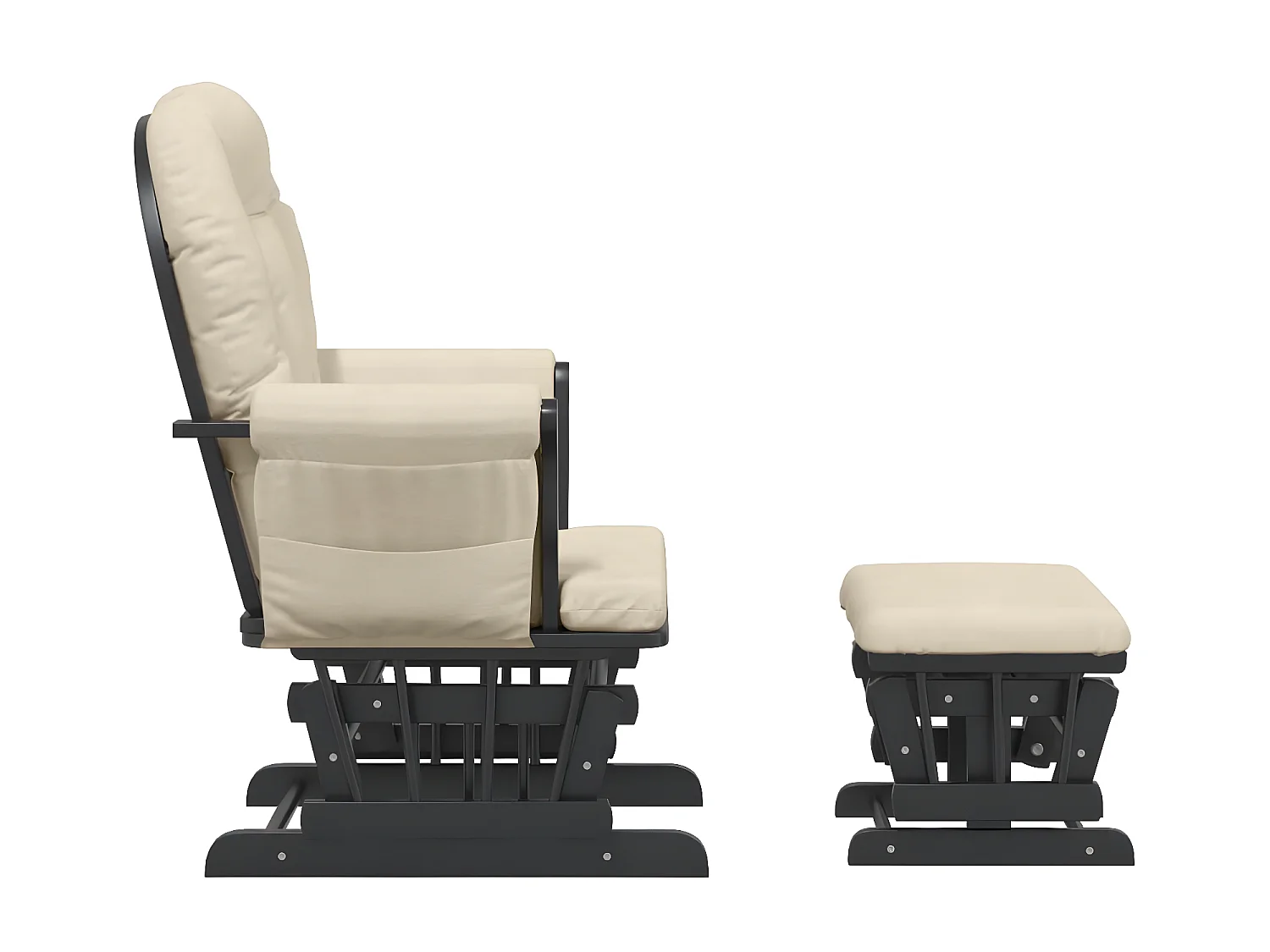 Cadeira de amamentação com banco tecido branco nata PT930176