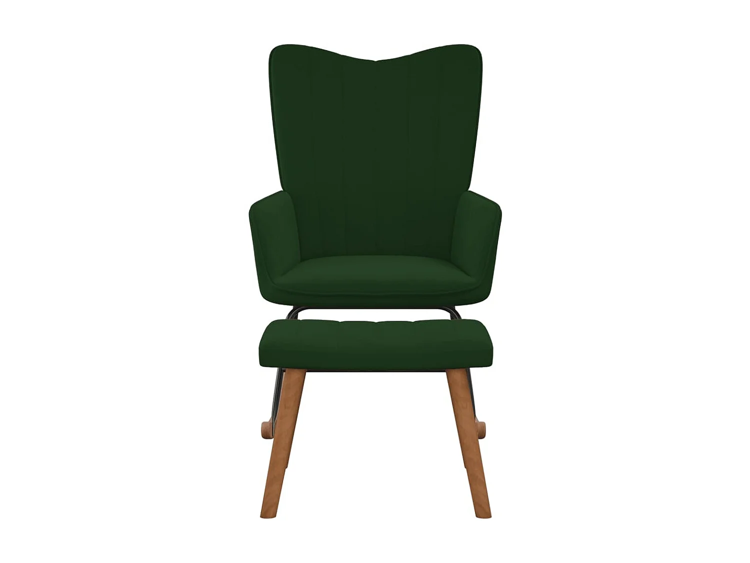 Fauteuil à bascule avec repose-pied Vert foncé Velours BE6667