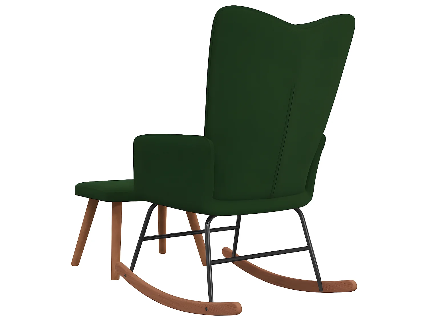Fauteuil à bascule avec repose-pied Vert foncé Velours BE6667