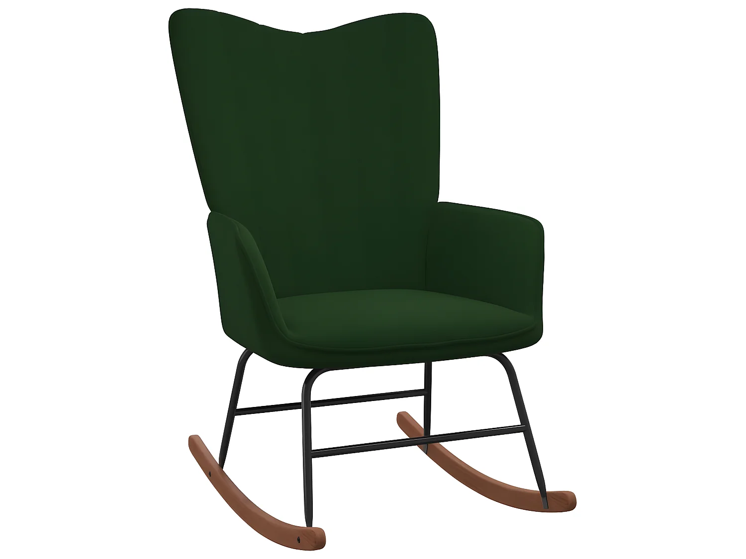 Fauteuil à bascule avec repose-pied Vert foncé Velours BE6667