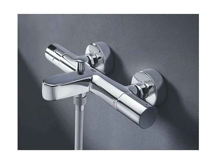 Thermostat-Bad- und Duschmischer GROHE Quickfix Precision in glänzendem Chrom - Aufputz-Wandmontage