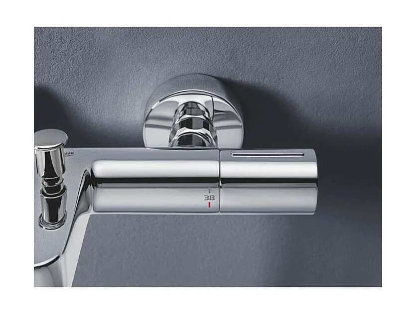 Thermostat-Bad- und Duschmischer GROHE Quickfix Precision in glänzendem Chrom - Aufputz-Wandmontage