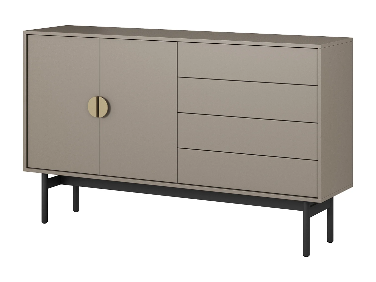 Sideboard mit zwei Türen - 154 cm - mit Schubladen - Steingrau - STOON
