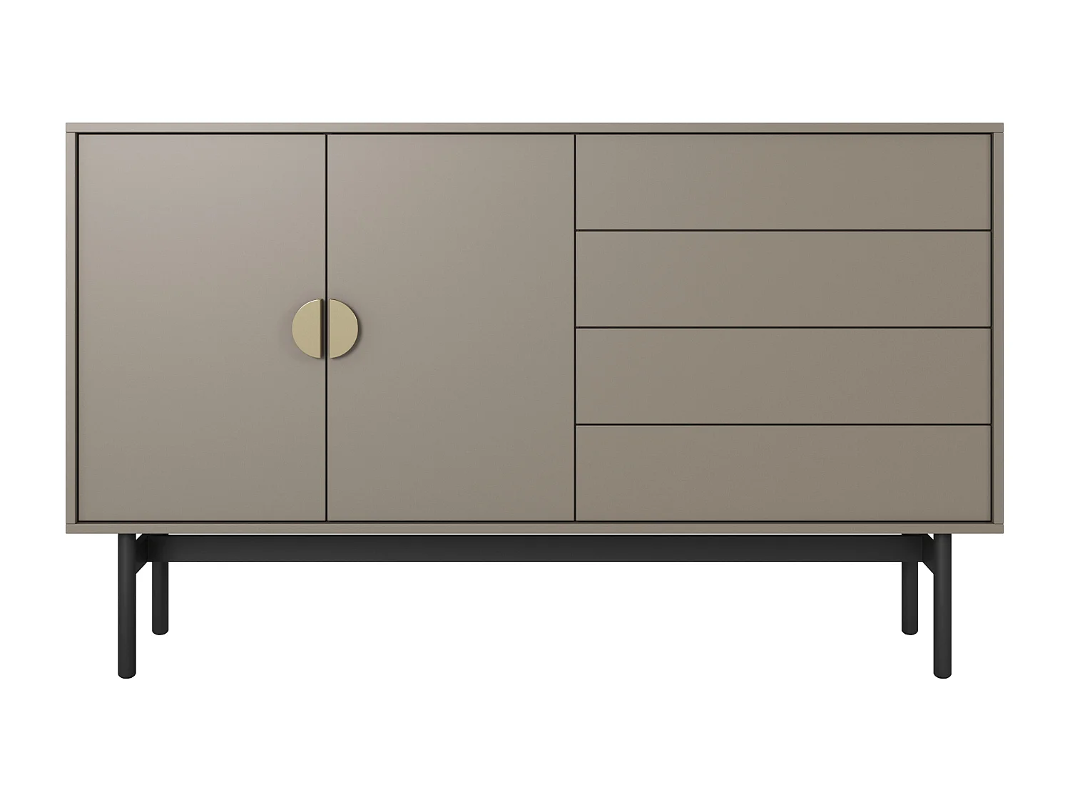 Sideboard mit zwei Türen - 154 cm - mit Schubladen - Steingrau - STOON