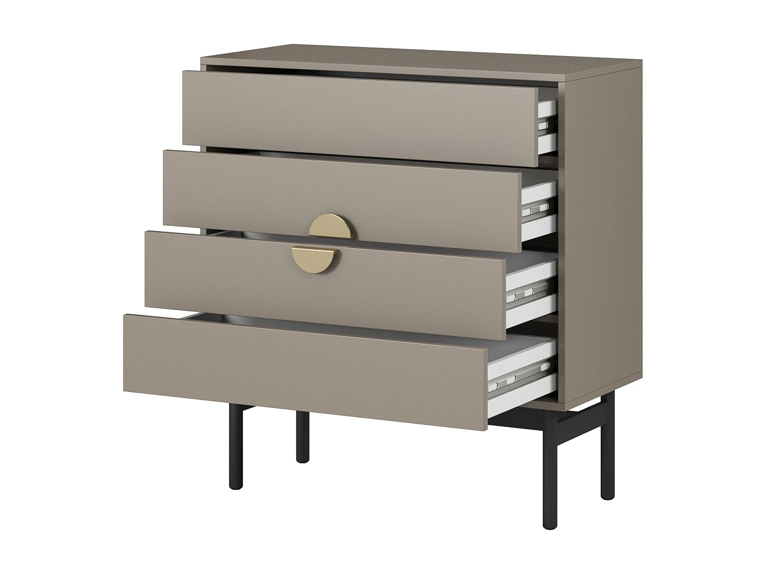 Commode à tiroirs - 85 cm - gris pierre - STOON